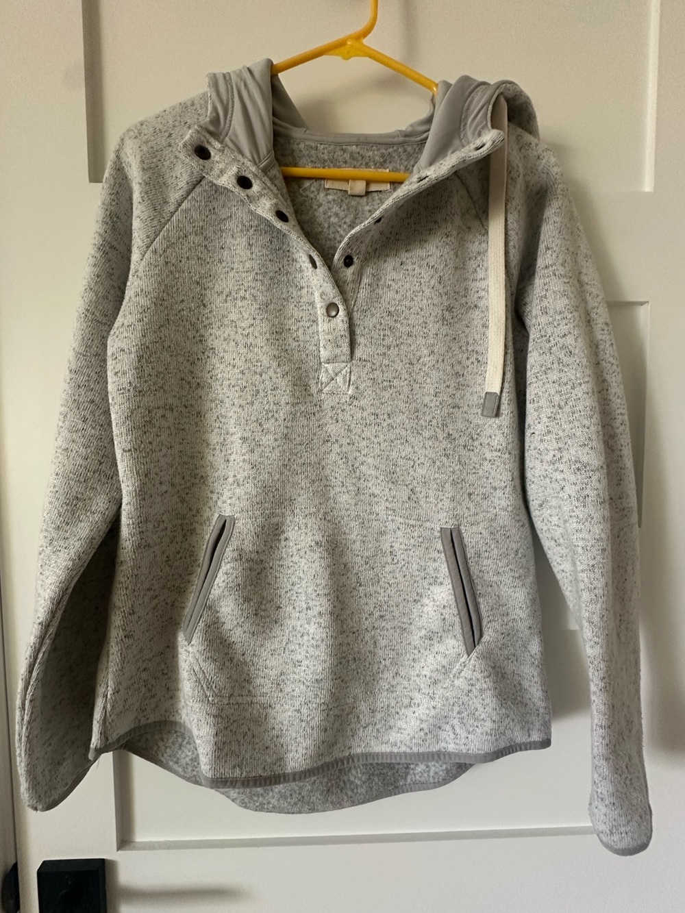 Thread & Supply Heathered Light Gray Cowl Pullover Hoodie